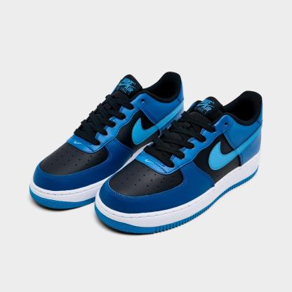 Big Kids' Nike Air Force 1 Low Casual Shoes - Black/Court Blue/White/Dutch Blue
