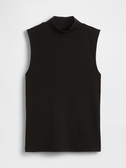 Modern Mockneck Tank Top - Black