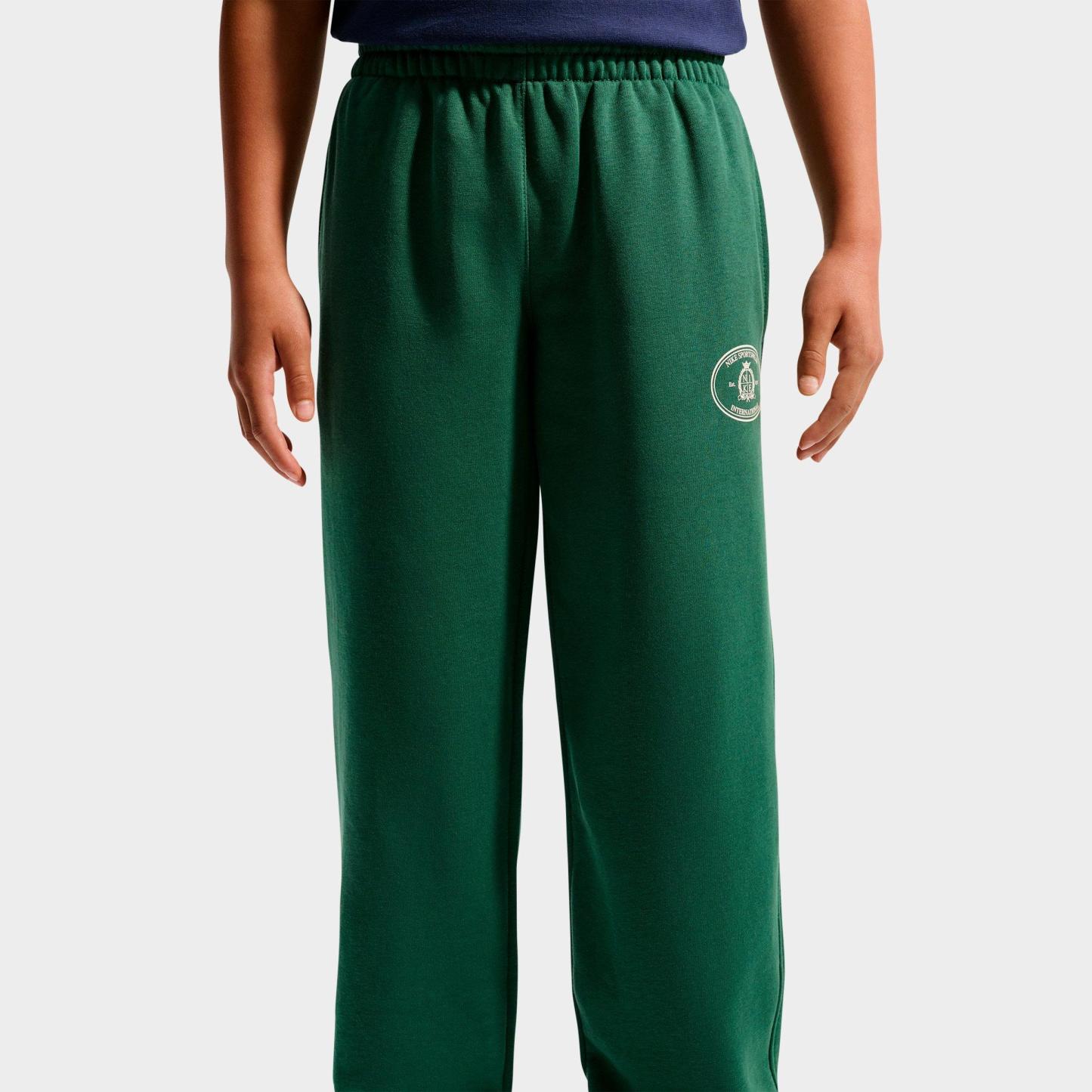 Big Kids' Nithtke Sportswear Club French Terry Open-Hem Pants - Fir/Sanddrift
