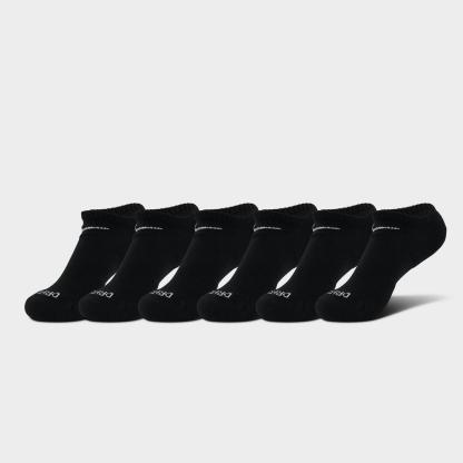 Nike Everyday Plus Cushioned No-Show Training Socks (6-Pack) - Black/White