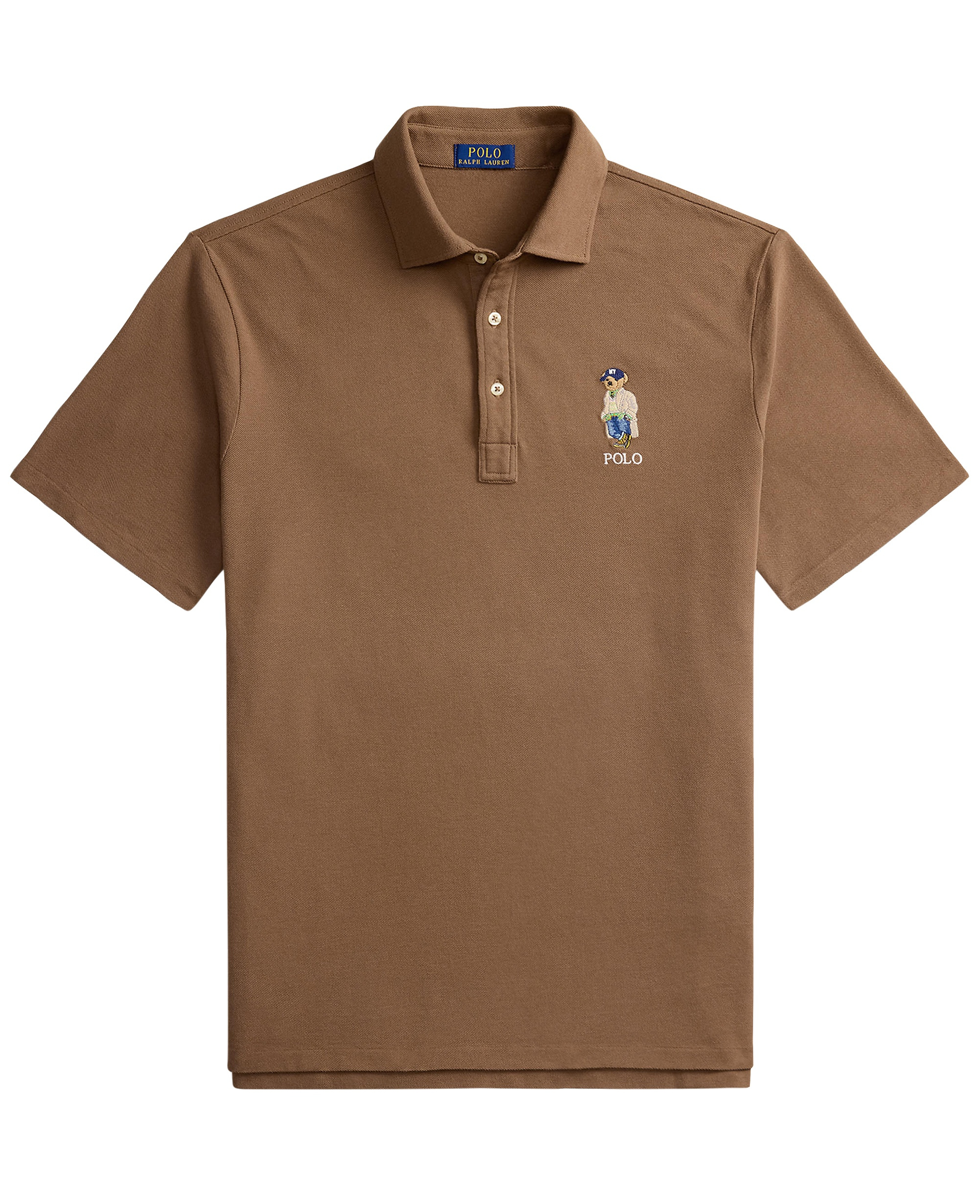 Polo Ralph Lauren Men's Classic-Fit Polo Bear Mesh Polo Shirt - Luggae Brown- Heritage Brown
