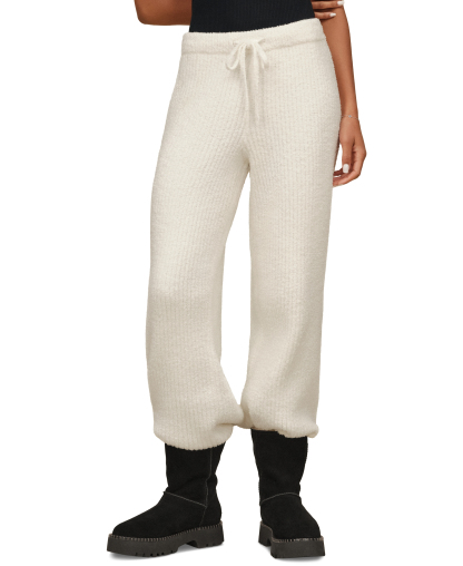 UGG® Women's Couria Straight-Leg Rib Mid-Rise Pants - White