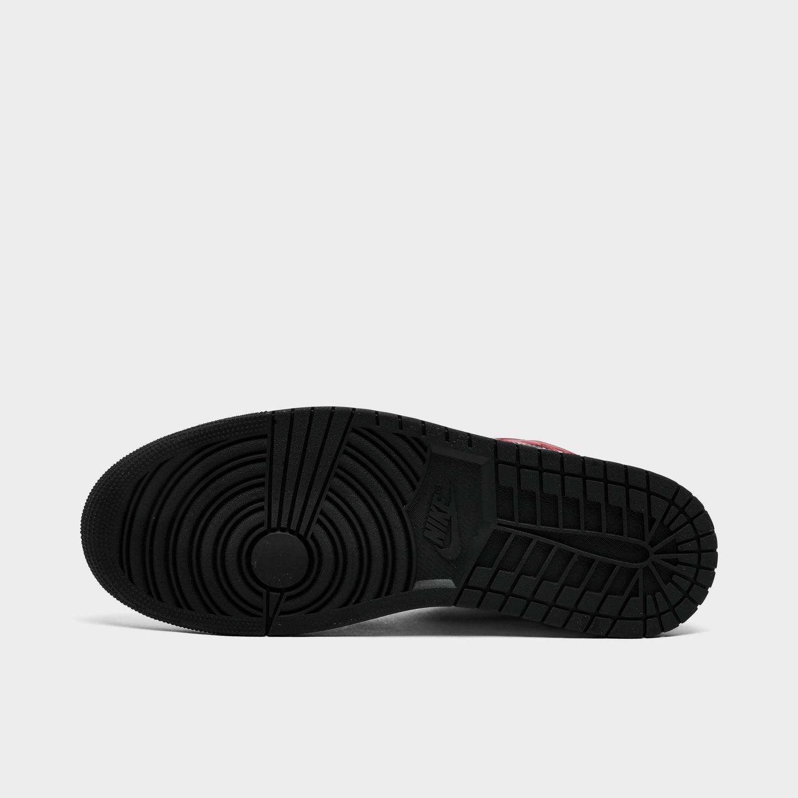 Men's Air Jordan Retro 1 Mid Casual Shoes - Black/Gym Red/White - view 6