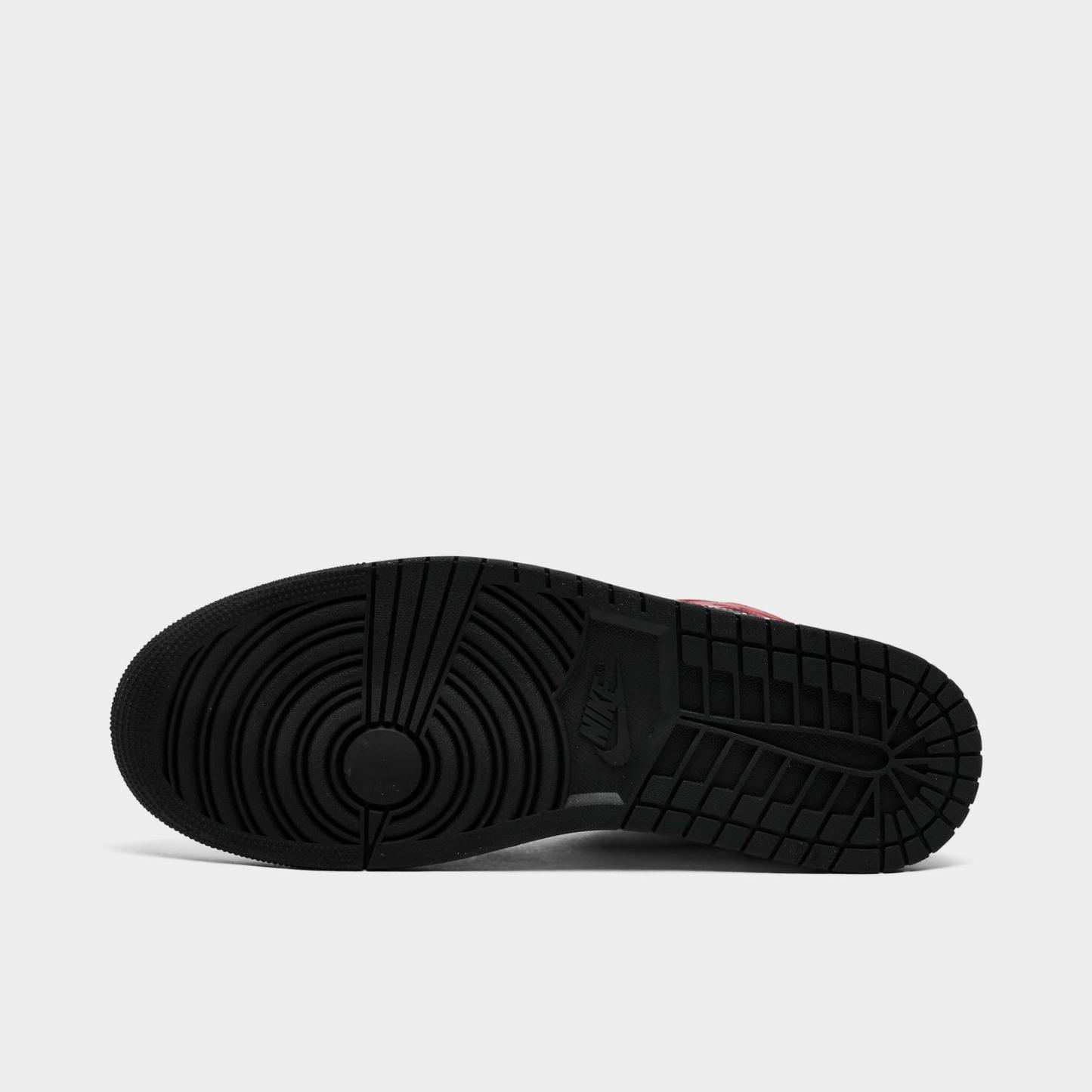 Men's Air Jordan Retro 1 Mid Casual Shoes - Black/Gym Red/White - view 6