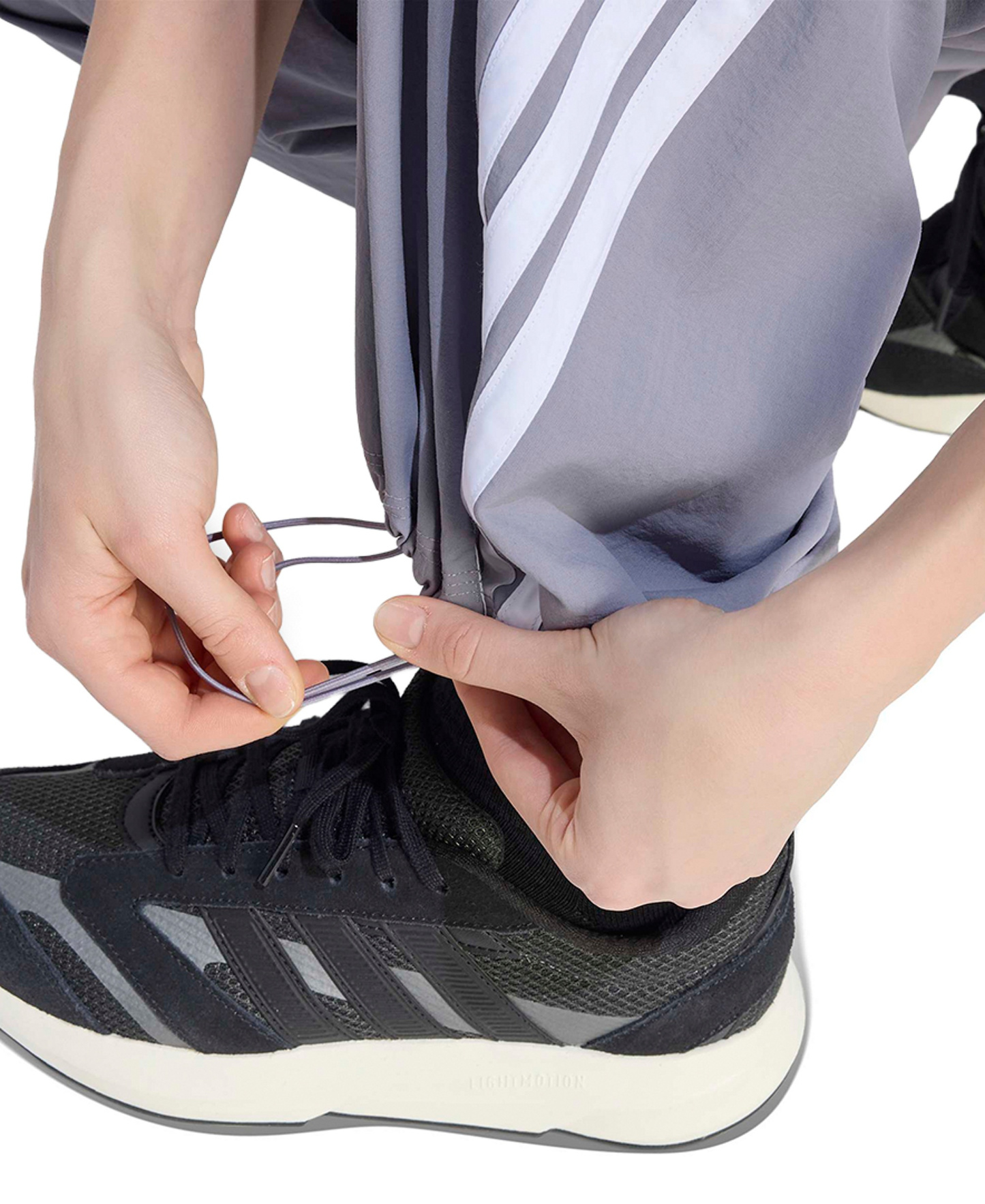 adidas Women's Three Stripe Parachute Pants - Slate/white