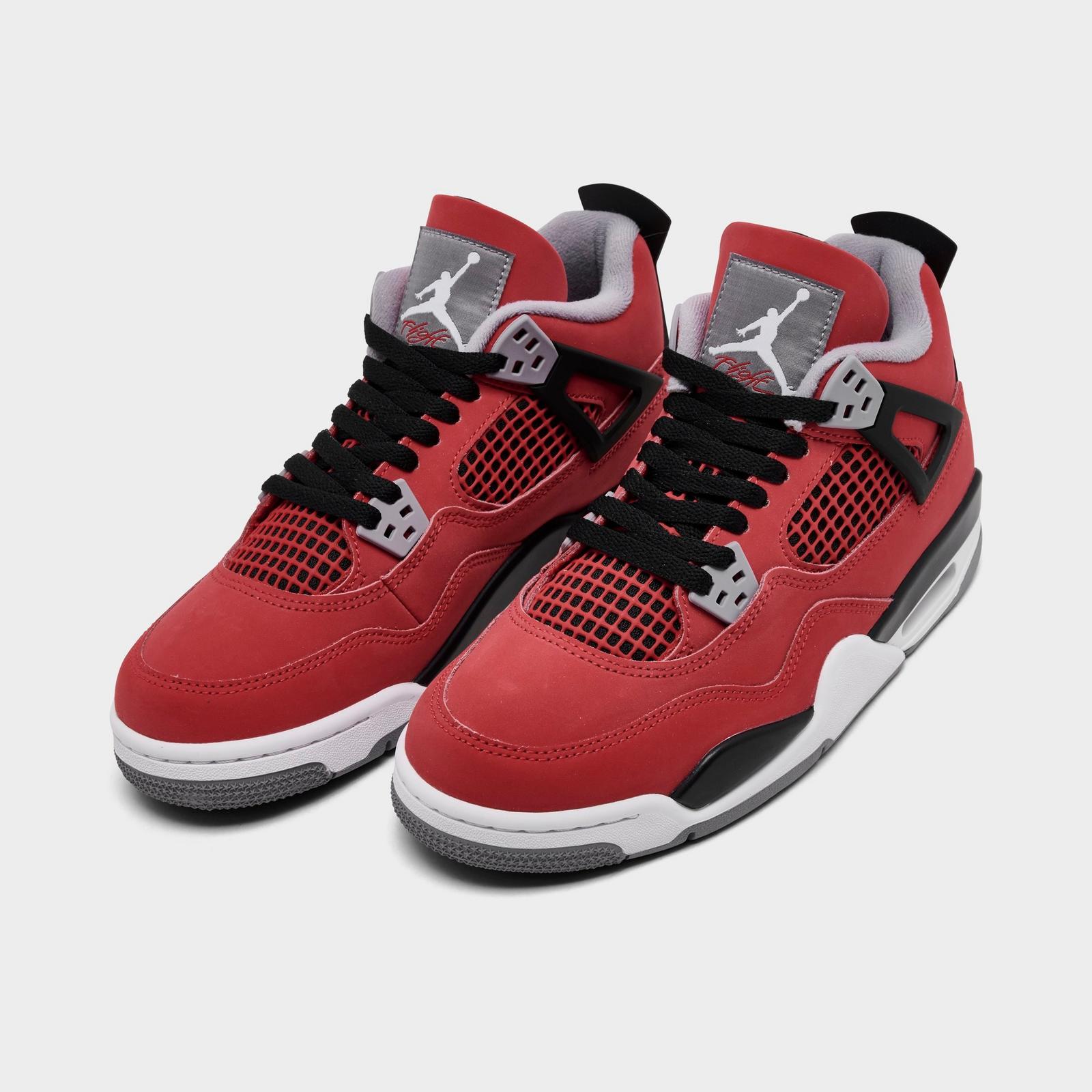 Big Kids' Air Jordan Retro 4 Basketball Shoes - Imperial Purple/Multi-Color/Multi-Color - view 2
