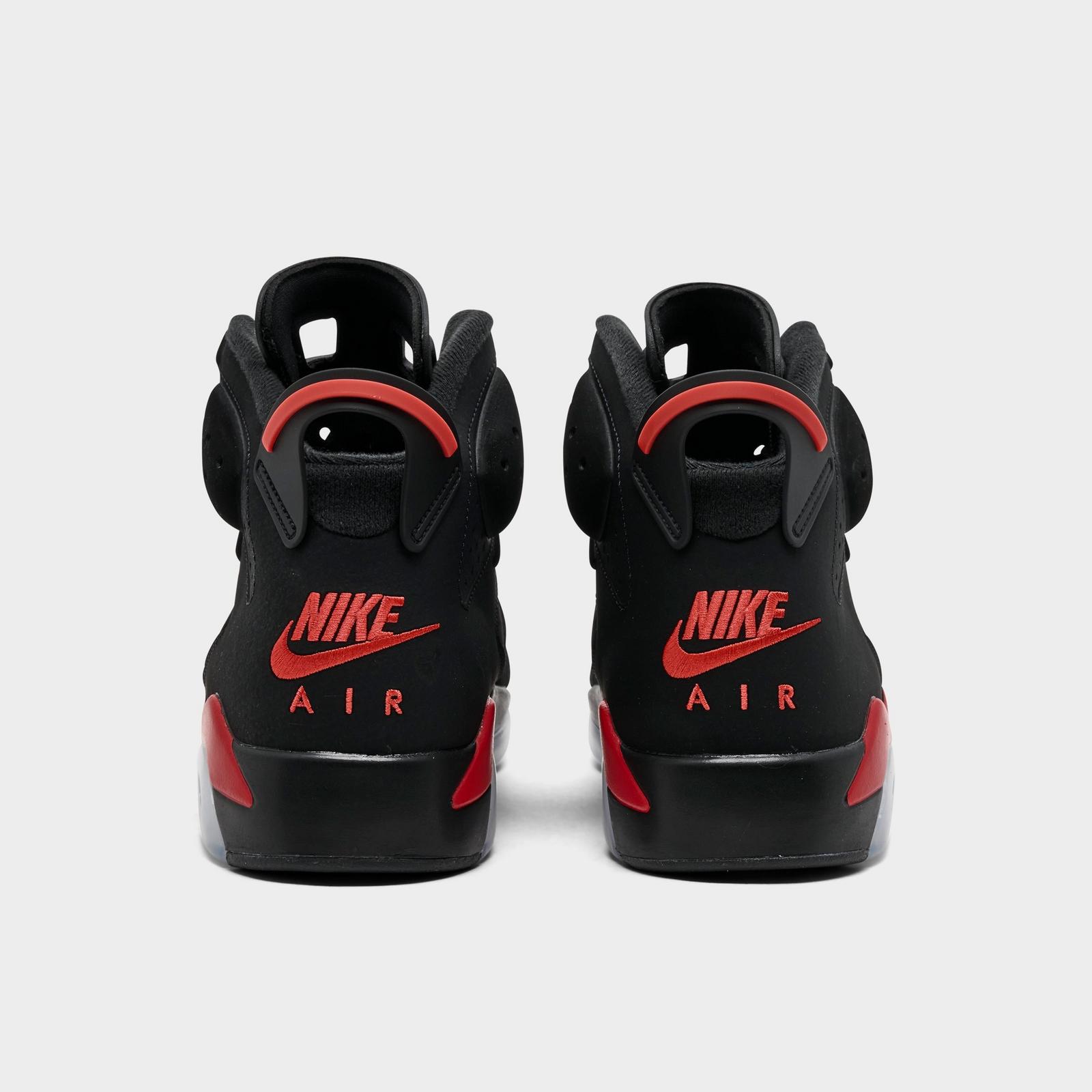 Men's Air Jordan Retro 6 Basketball Shoes - Black/Light Crimson - view 4
