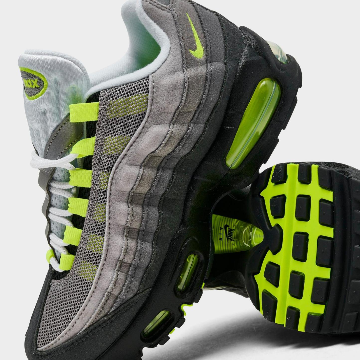 Big Kids' Nike Air Max 95 Big Bubble Casual Shoes - Black/Neon Yellow/Anthracite/Light Graphite