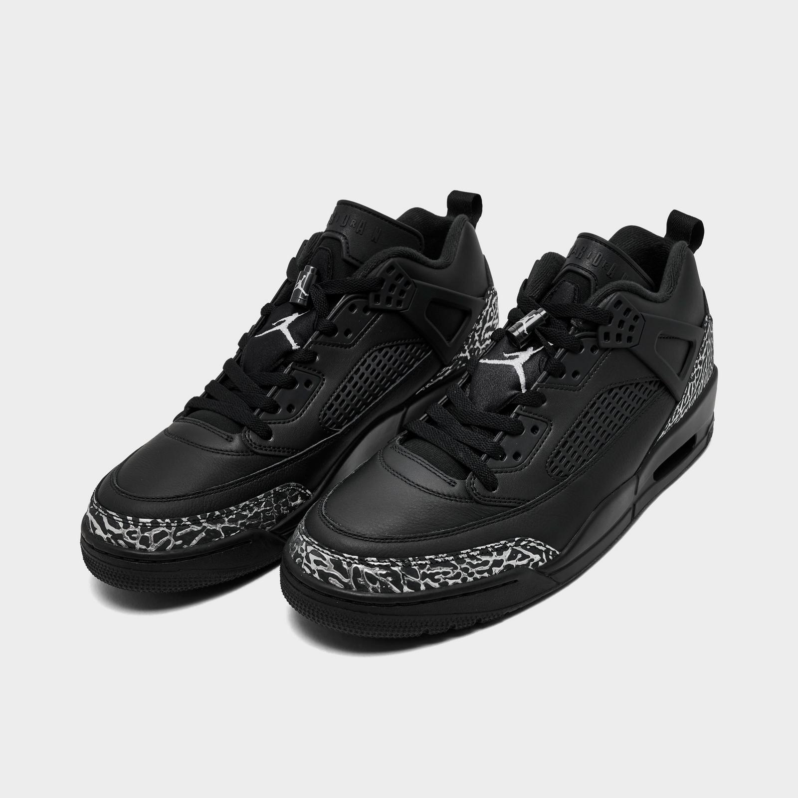 Men's Jordan Spizike Low Casual Shoes - Black/Black/Metallic Silver - view 2