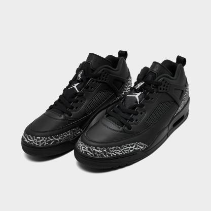 Men's Jordan Spizike Low Casual Shoes - Black/Black/Metallic Silver - view 2