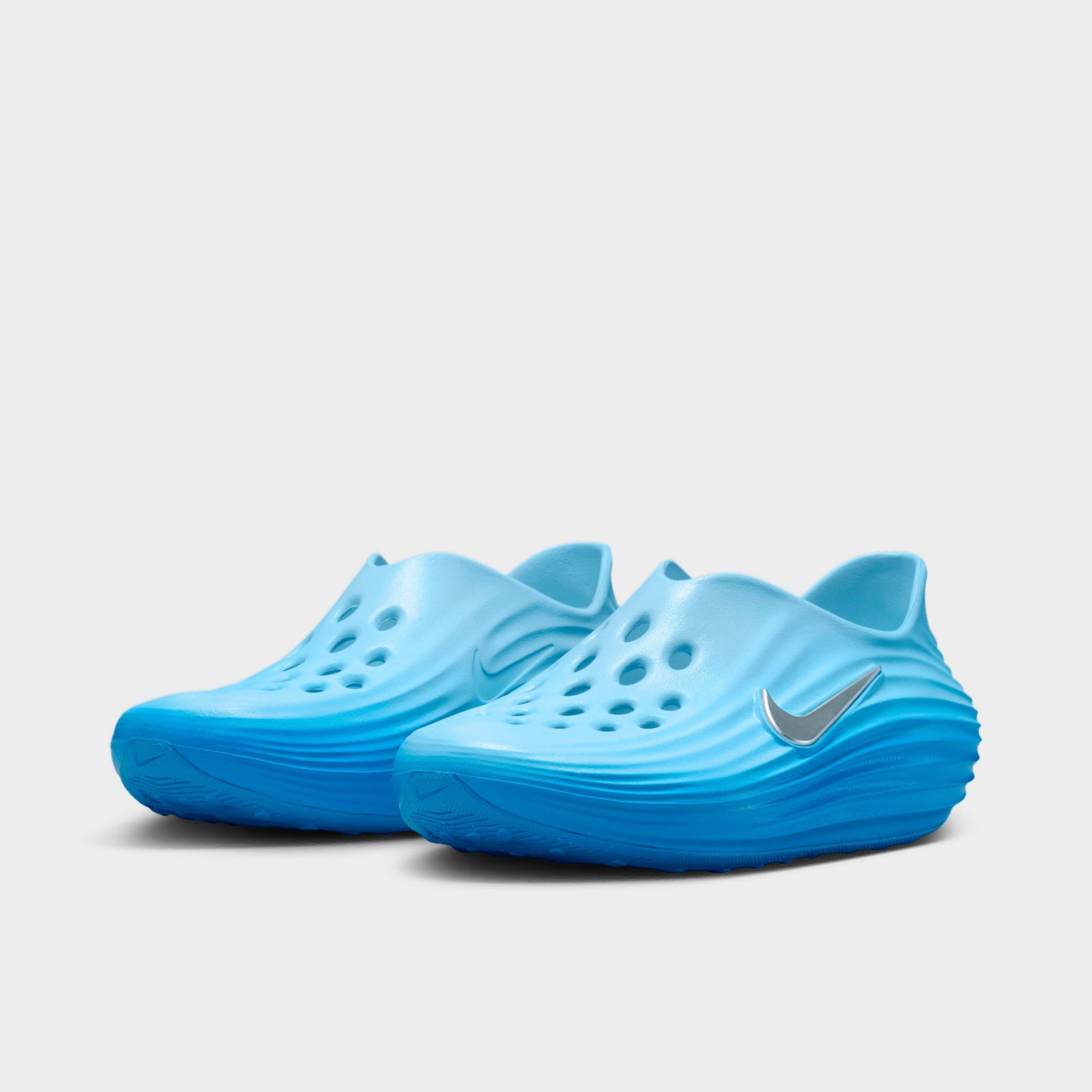 Big Kids' Nithtke ReactX Rejuven8 Recovery Casual Shoes - Glacier Blue/University Blue/Metallic Silver - Both shoes facing left