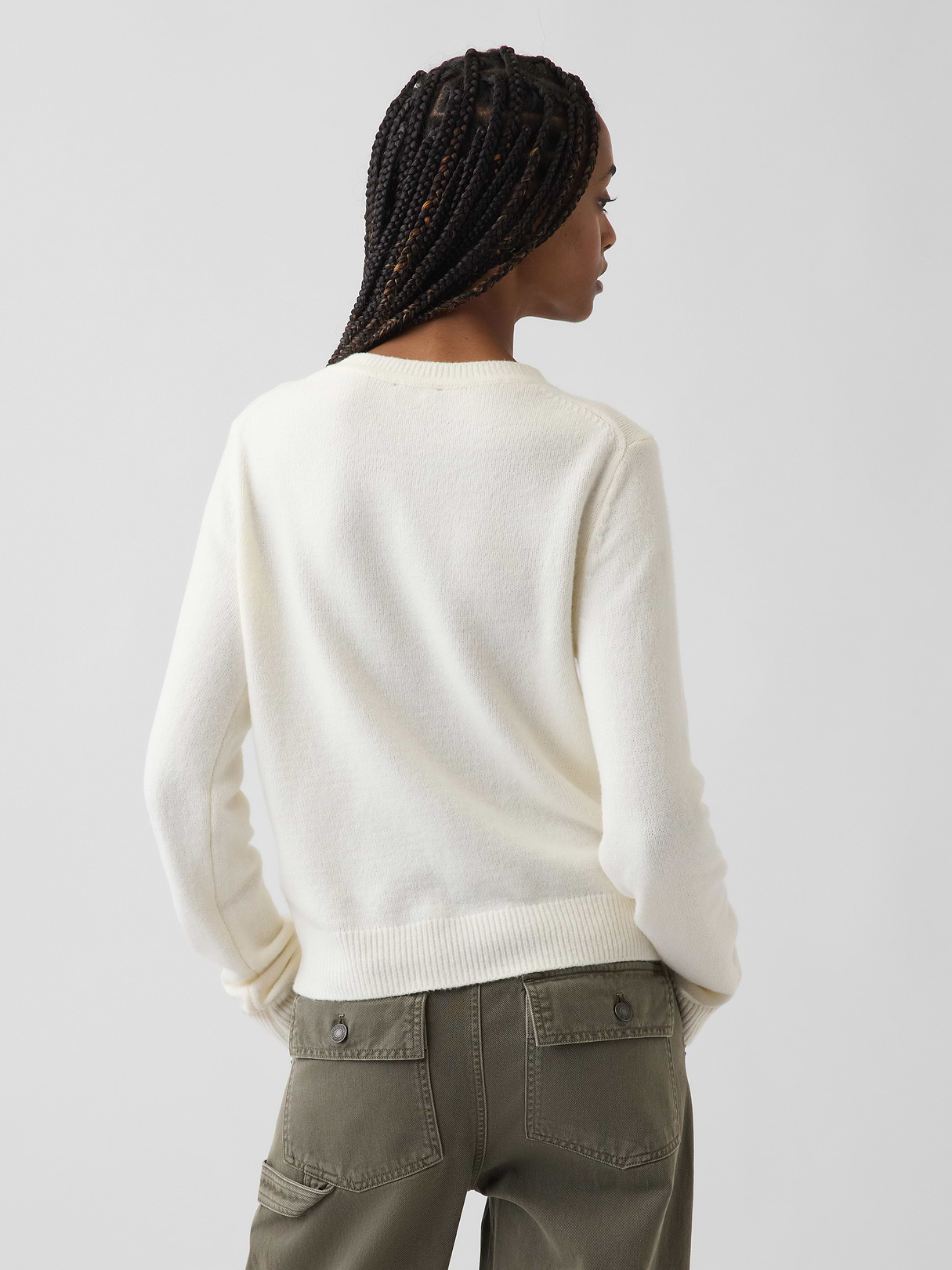 CashSoft Crew Sweater - Ivory beige frost
