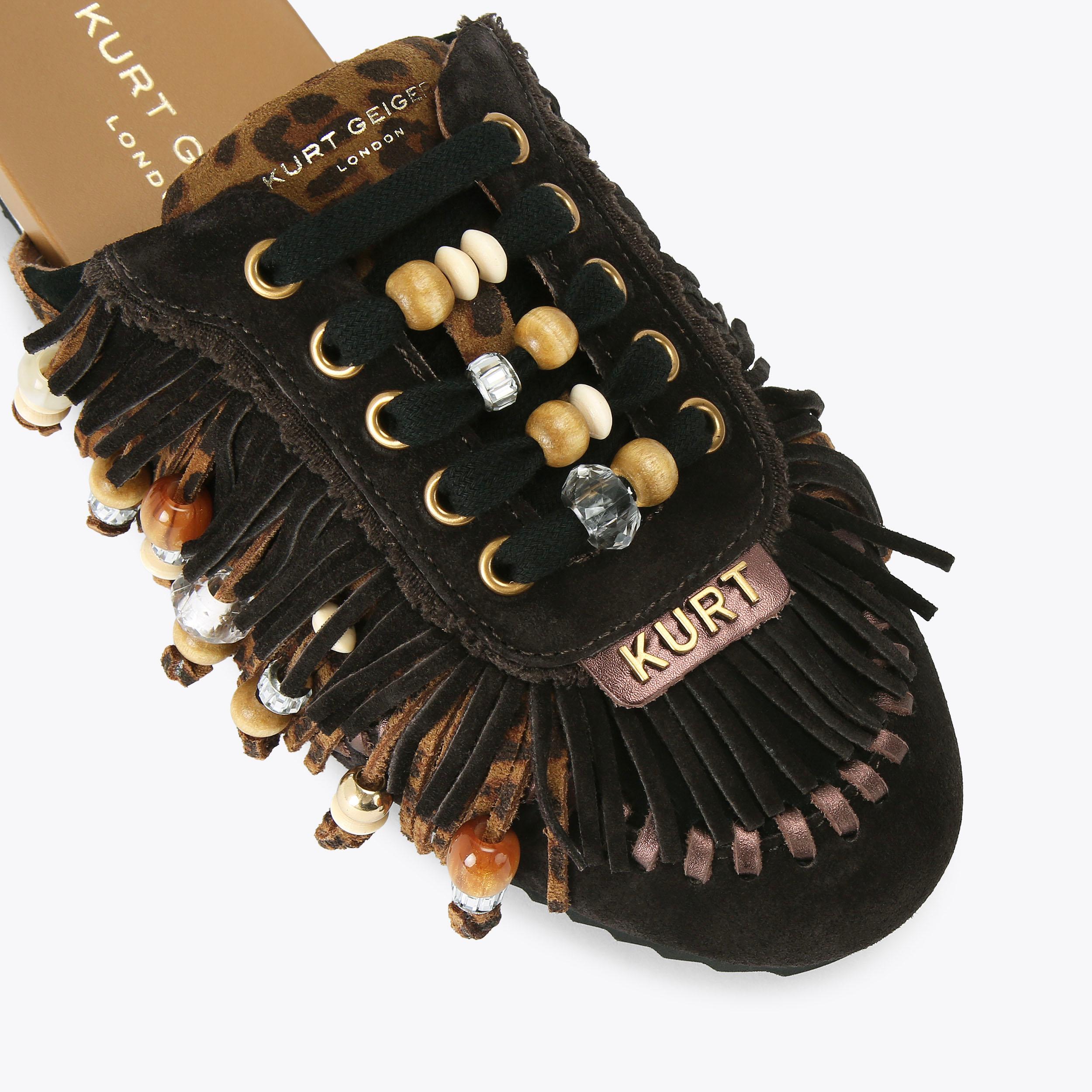 Kurt Geiger London Islington P Fringe Mule - Brown - view 5
