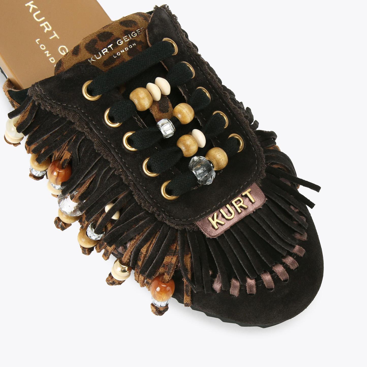 Kurt Geiger London Islington P Fringe Mule - Brown - view 5