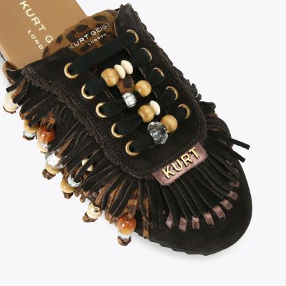 Kurt Geiger London Islington P Fringe Mule - Brown - view 5