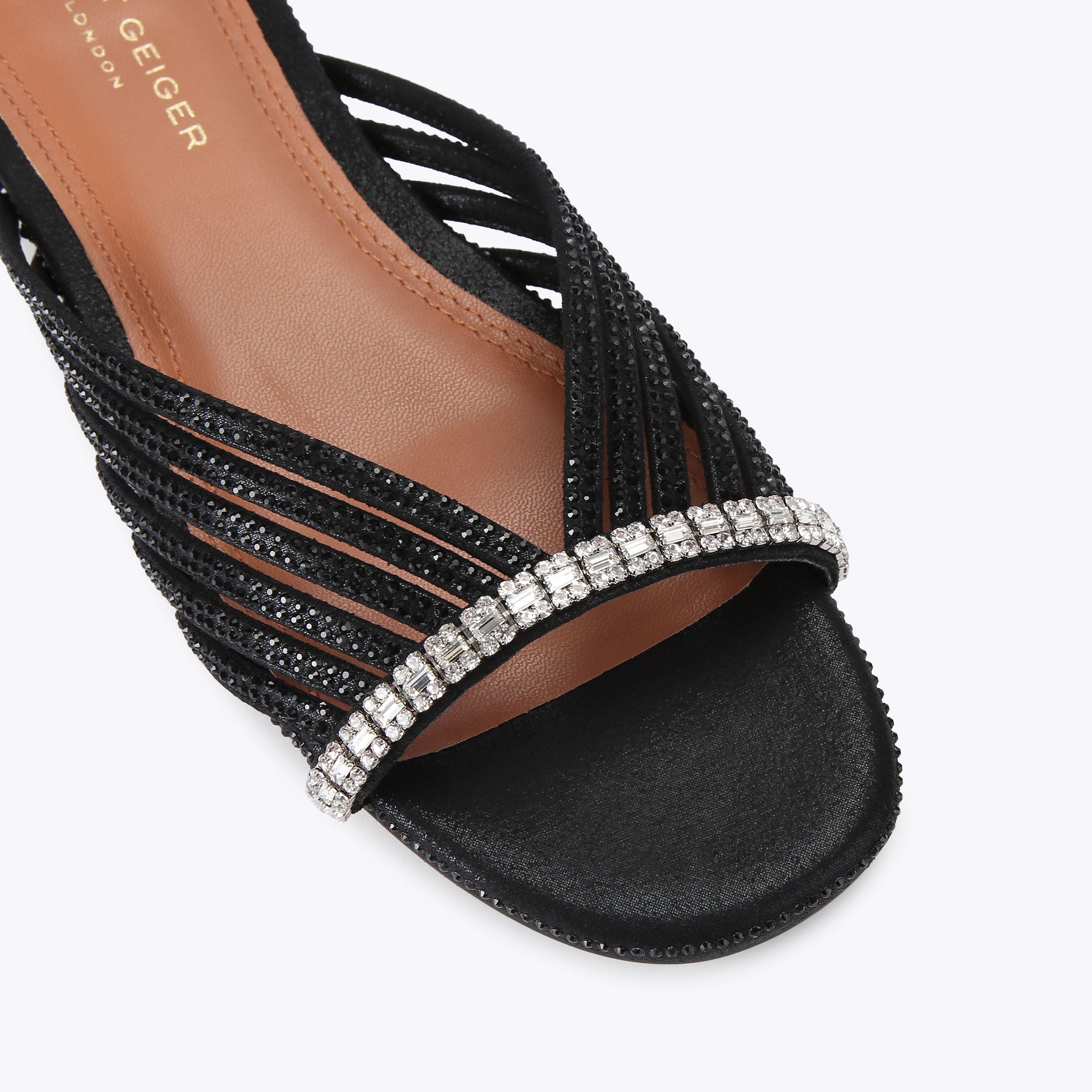 Kurt Geiger London Crystal Strap Flat Mule - Black - view 5