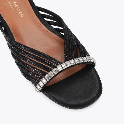 Kurt Geiger London Crystal Strap Flat Mule - Black - view 5