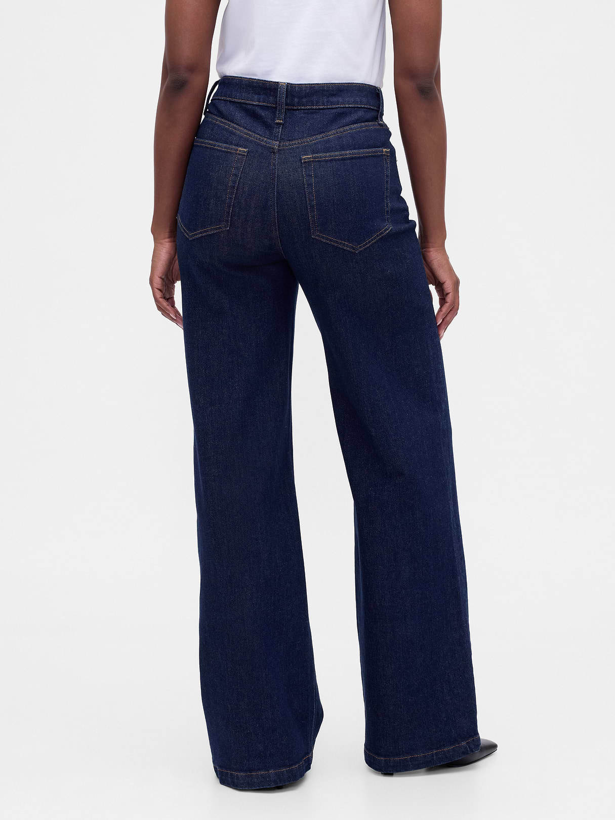 Curvy High Rise Stride Wide-Leg Jeans - Dark indigo