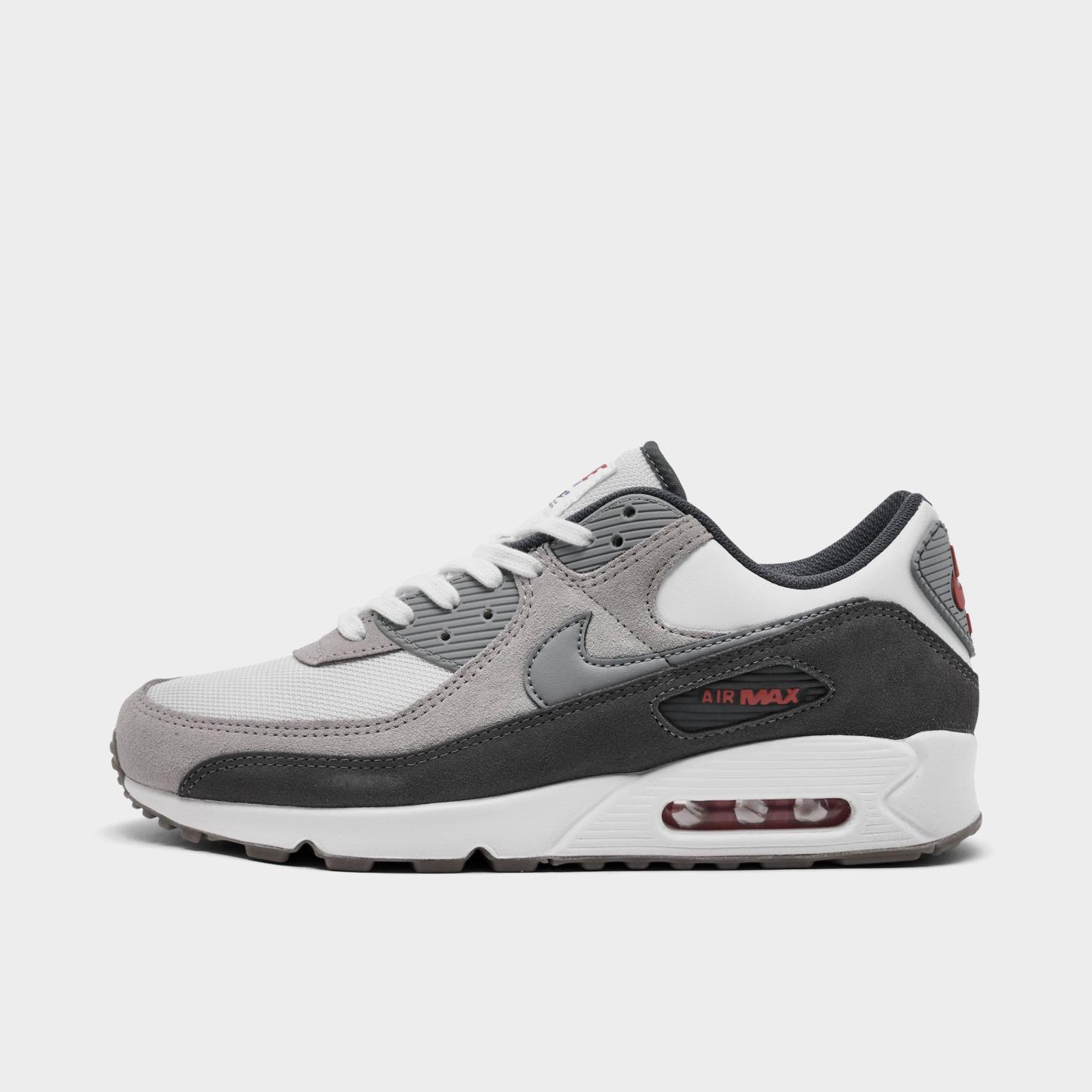 Men's Nithtke Air Max 90 Casual Shoes - Part 2 - Summit White/College Grey/Anthracite/Particle Grey - Left shoe facing left. Outside of the shoe.