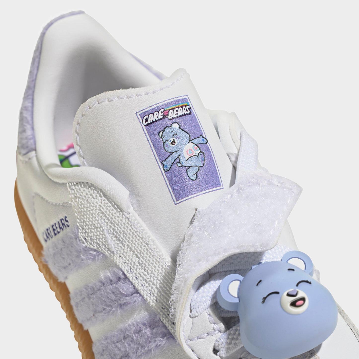 Kids' Toddler adidas Originals Samba OG Comfort Closure Stretch Lace Casual Shoes - Light Purple/Cloud White/Blue Dawn - Detail shot
