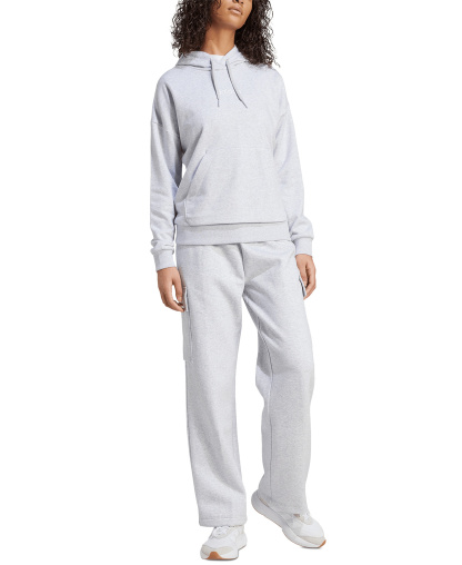 adidas Women's Essentials Fleece Cargo Sweatpants - Light Grey Heather/white