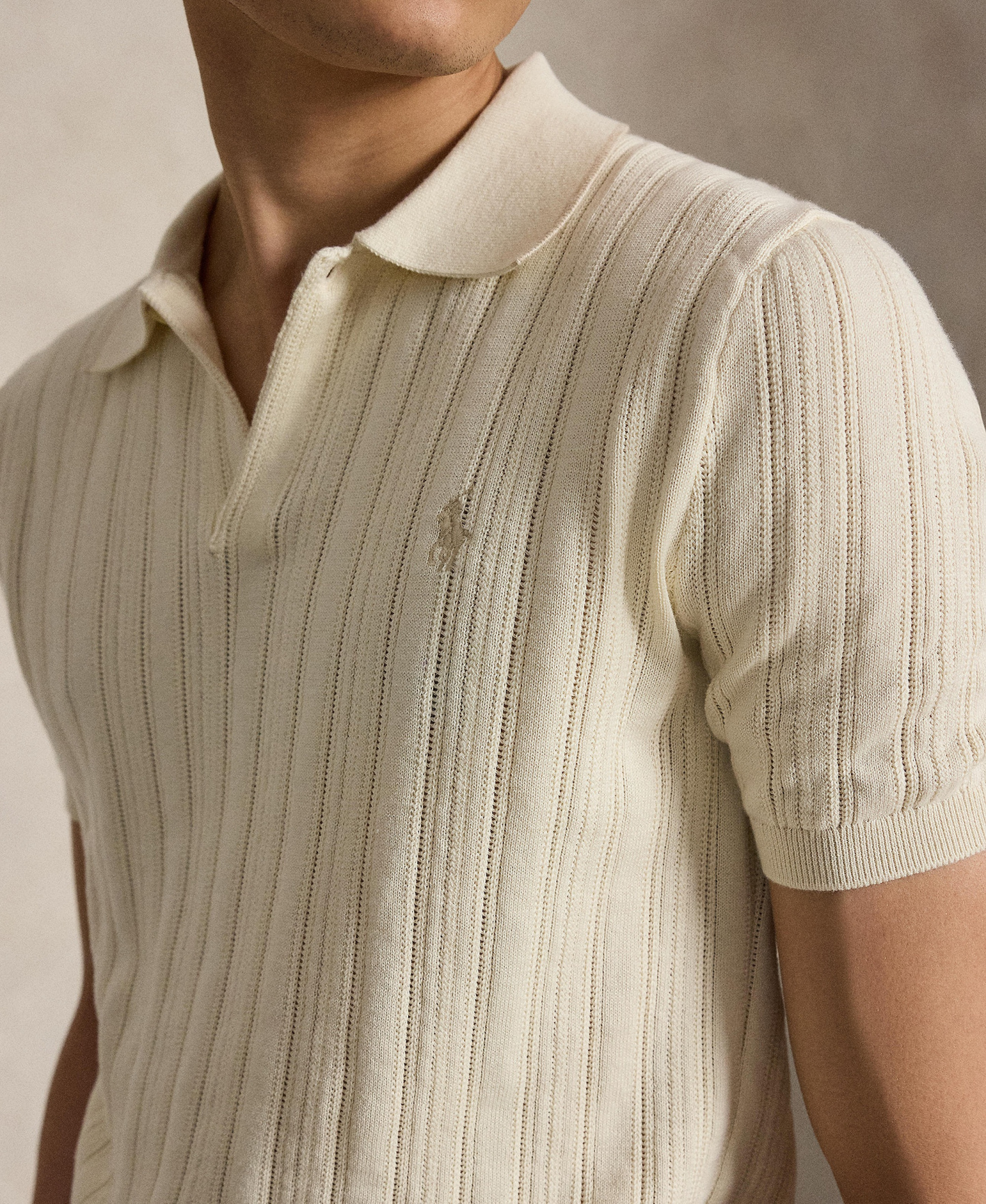 Polo Ralph Lauren Men's Textured Cotton Polo Shirt - Andover Cream