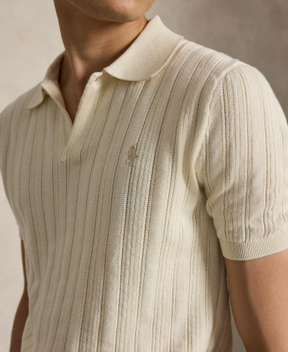 Polo Ralph Lauren Men's Textured Cotton Polo Shirt - Andover Cream