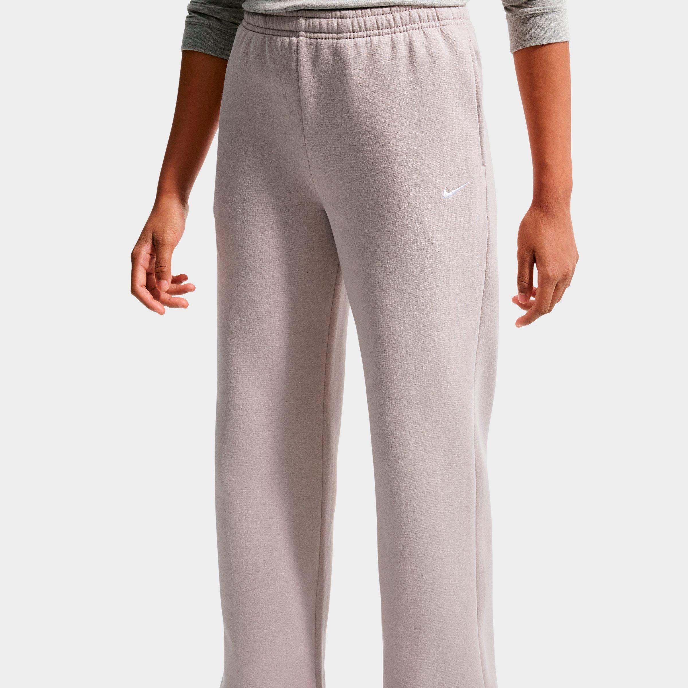 Girls' Big Kids' Nithtke Sportswear Studio Fleece Open Hem Sweatpants - Moon Particle/White