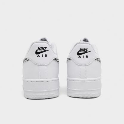 Big Kids' Nithtke Air Force 1 Low Casual Shoes - White/Black - Back view