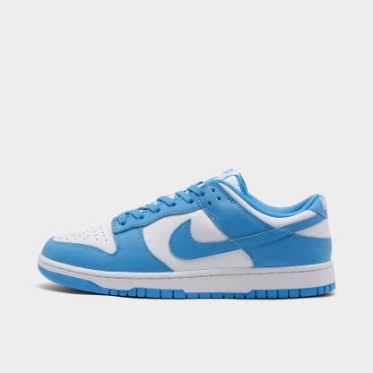 Men's Nithtke Dunk Low Retro Casual Shoes - Part 3 - White/University Blue/White - Left shoe facing left. Outside of the shoe.