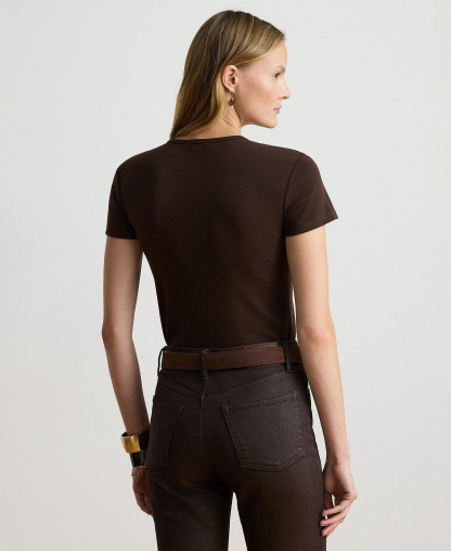 Lauren Ralph Lauren Stretch Knit T-Shirt - Circuit Brown