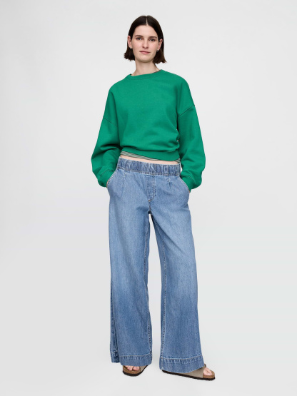Mid Rise UltraSoft Easy Baggy Jeans - Medium indigo