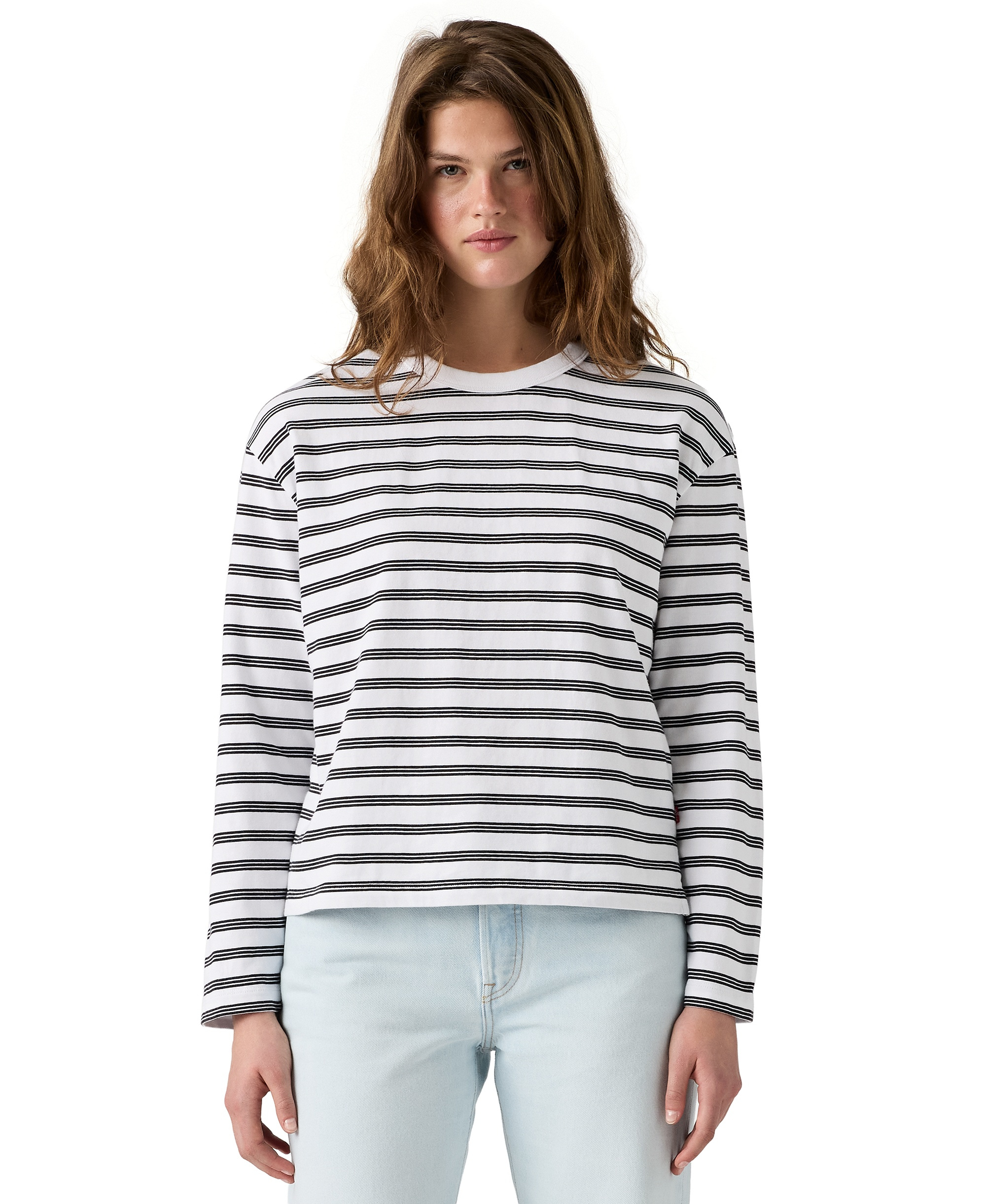 Levi's Premium Women's Vintage Long-Sleeve T-Shirt - Paloma Stripe Bright White
