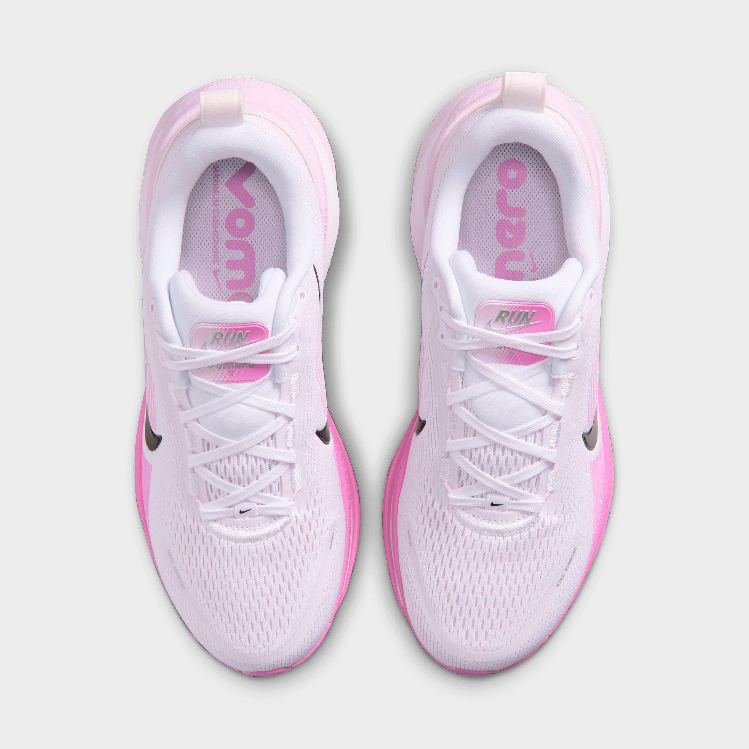 Women's Nithtke Vomero 18 Running Shoes - Part 1 - White/Bleached Lilac/Light Magenta/Black - Top view