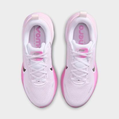 Women's Nithtke Vomero 18 Running Shoes - Part 1 - White/Bleached Lilac/Light Magenta/Black - Top view