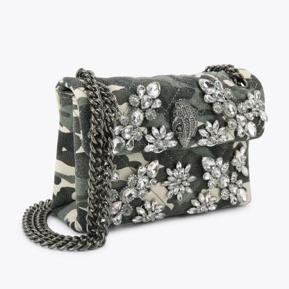 Kurt Geiger London Mini Crystal Kensington Bag - Green - view 3
