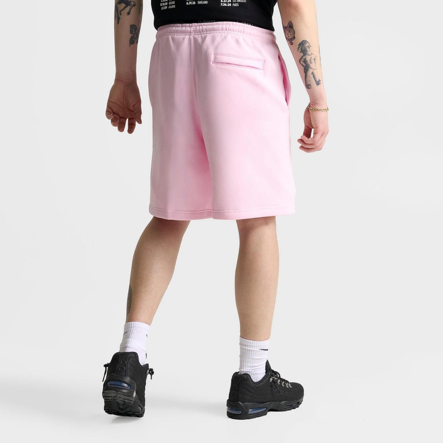 Men's Nike Club Fleece Swoosh Graphic Shorts - Pink Foam/Pink Foam/White