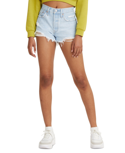 Levi's Women's 501 Button Fly Cotton High-Rise Denim Shorts - Ojai Top
