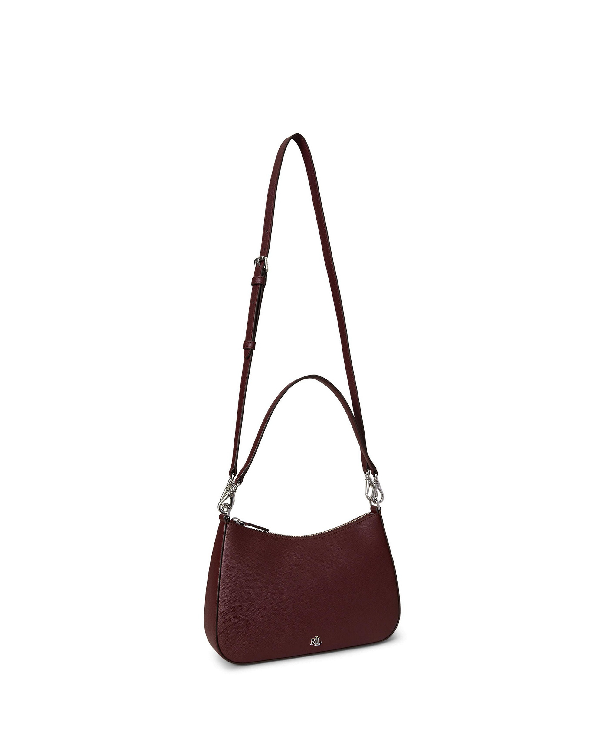 Lauren Ralph Lauren Crosshatch Leather Danni Small Shoulder Handbag - Dark Garnet