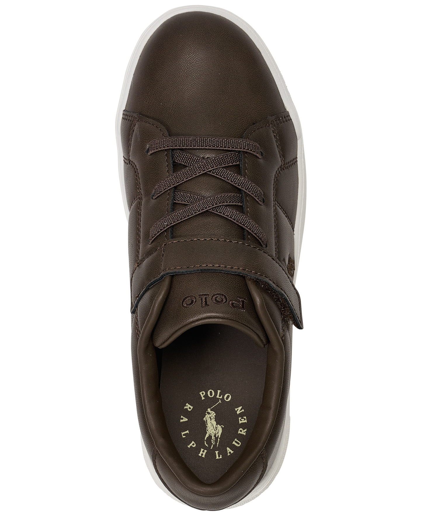 Polo Ralph Lauren Little Kids Sutton Fastening Strap Sneakers from Finish Line - Chocolate Brown