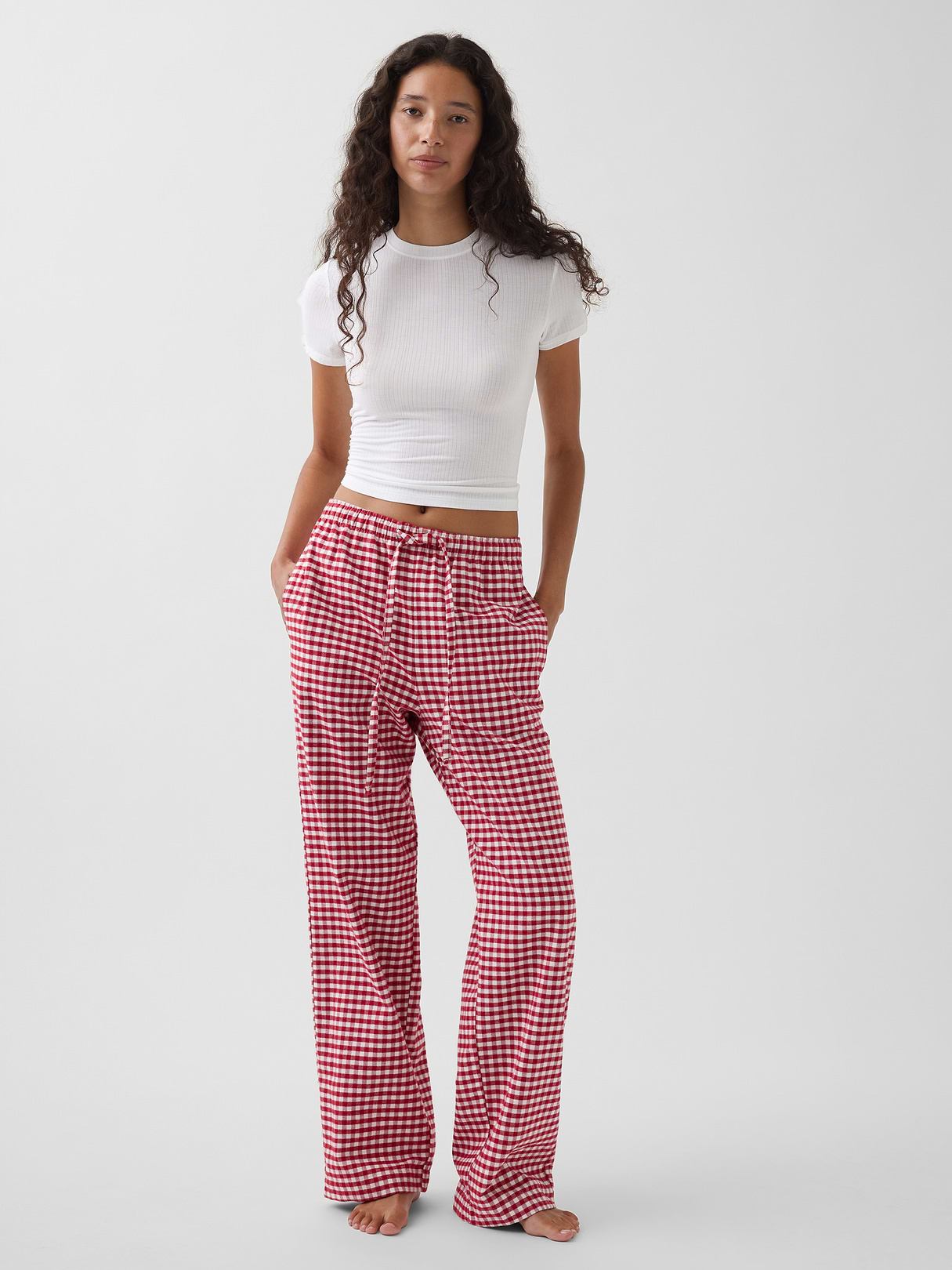 Adult Softest Flannel PJ Pants - Red gingham
