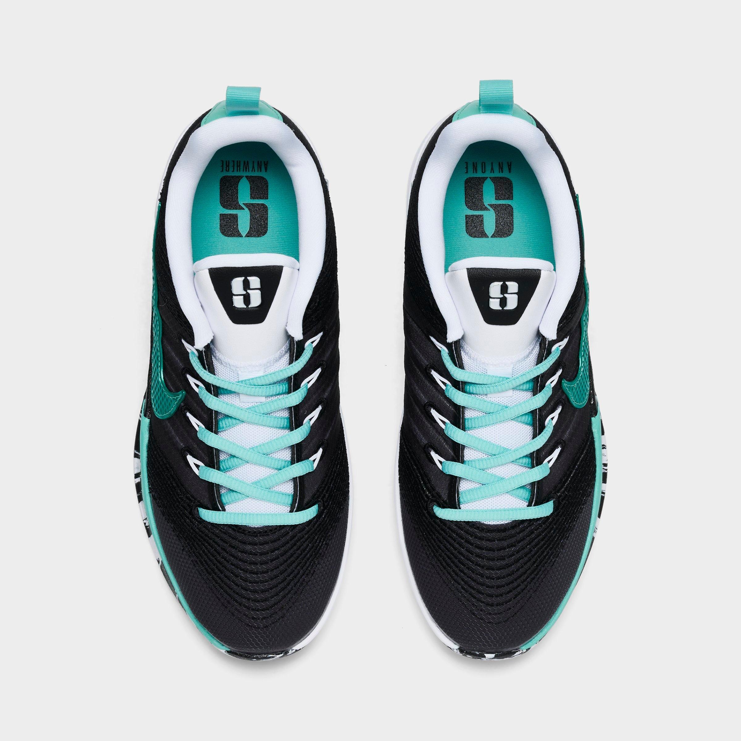 Big Kids' Nithtke Sabrina 3 Basketball Shoes - Black/White/Mint - Top view