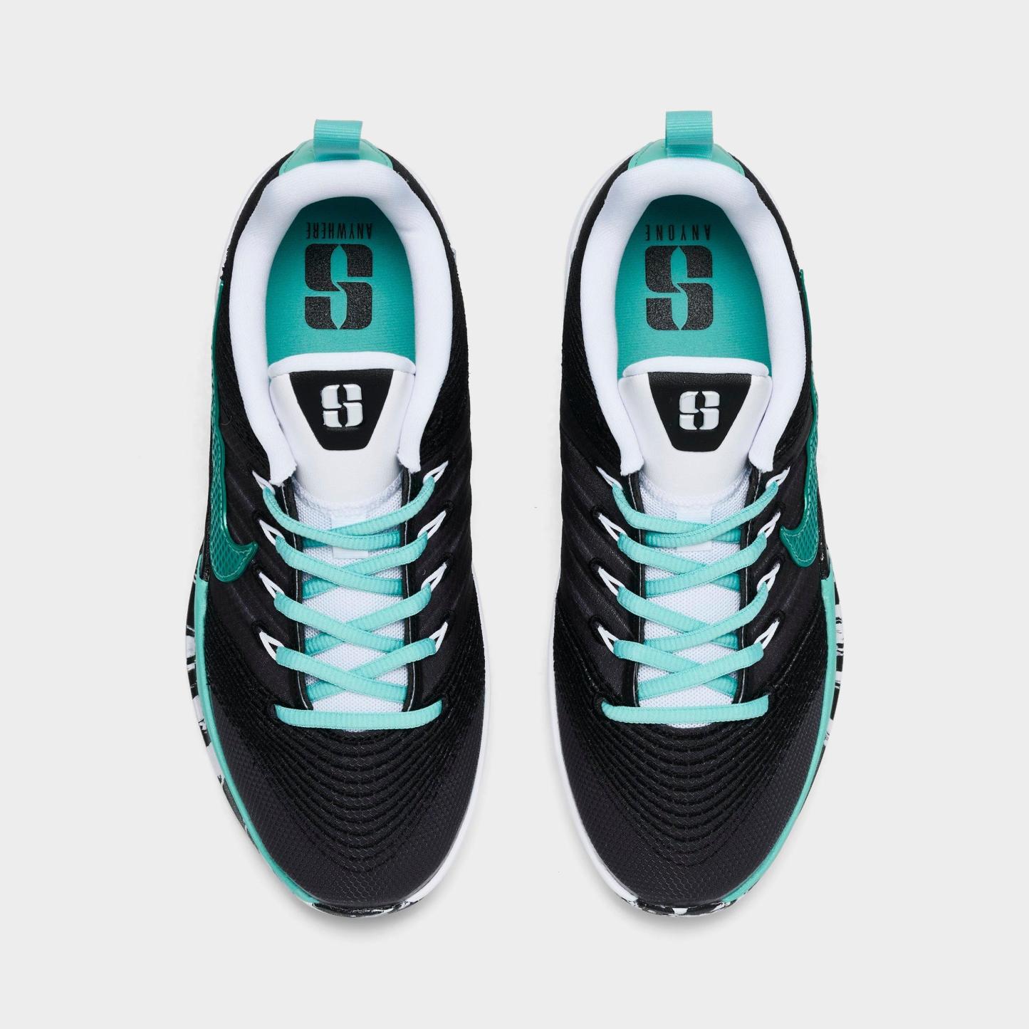 Big Kids' Nithtke Sabrina 3 Basketball Shoes - Black/White/Mint - Top view