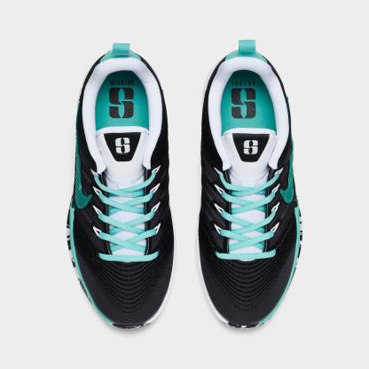 Big Kids' Nithtke Sabrina 3 Basketball Shoes - Black/White/Mint - Top view