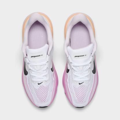 Big Kids' Nithtke Pegasus 42 Running Shoes - White/Black/Bleached Lilac - Top view
