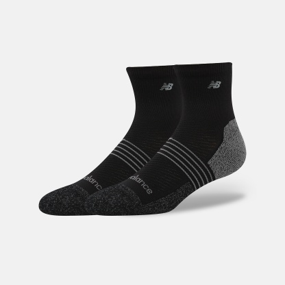 New Balance Pro Training Cushion QTR Socks 2 Pack, LAS25142BK