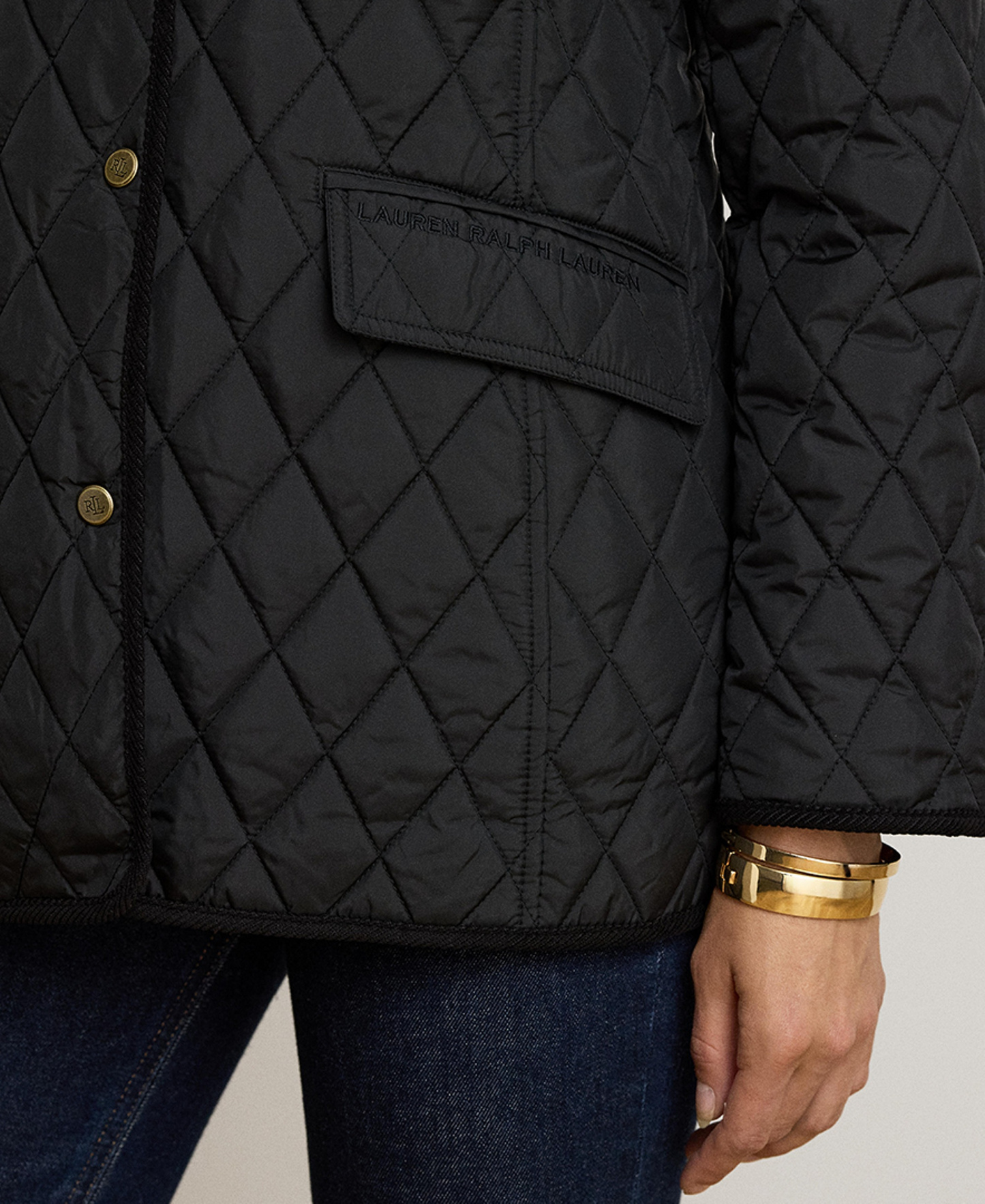Lauren Ralph Lauren Women's Crested Quilted Jacket - Black