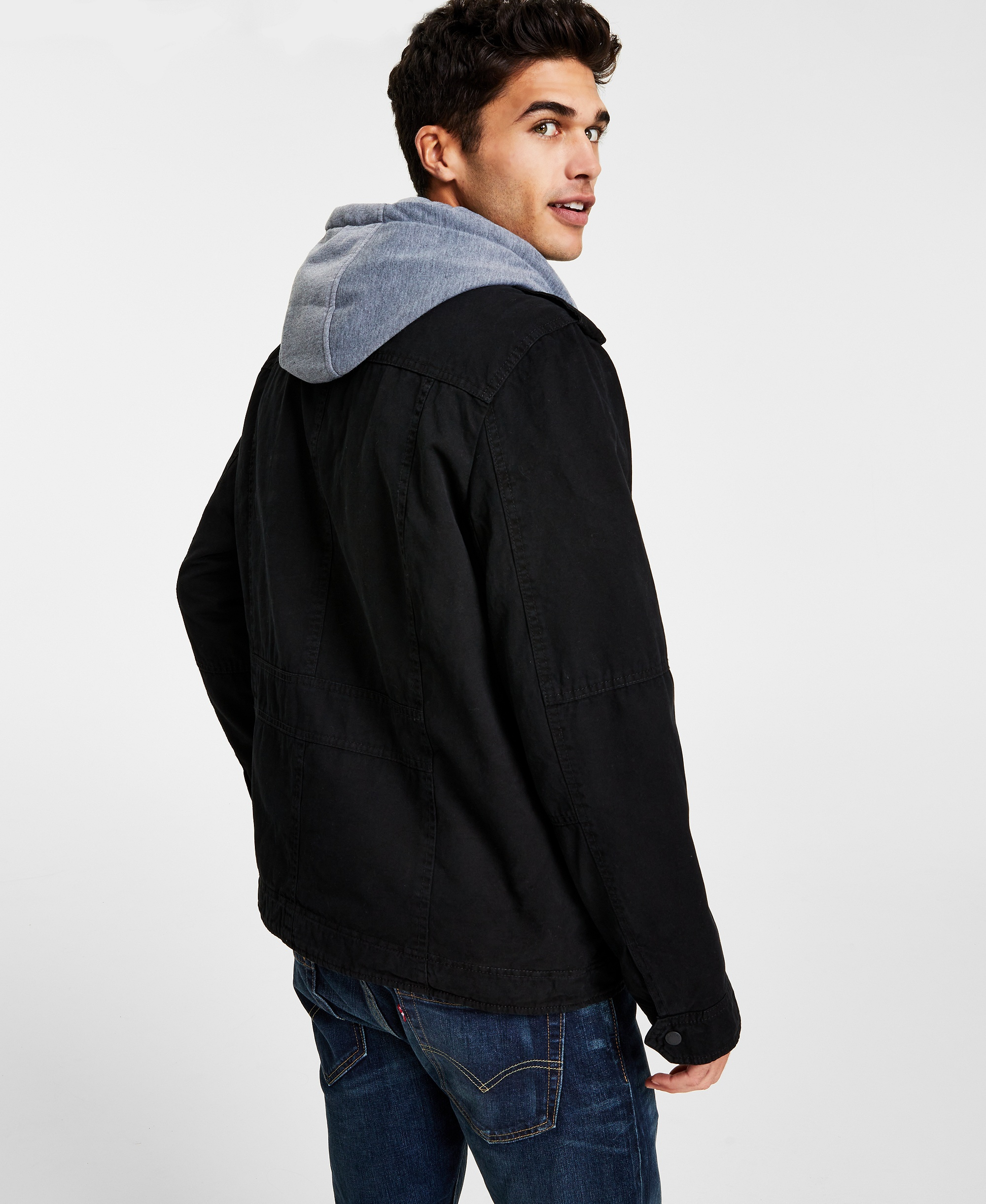 Levi's Men's Two Pocket Hooded Trucker Jacket - Black