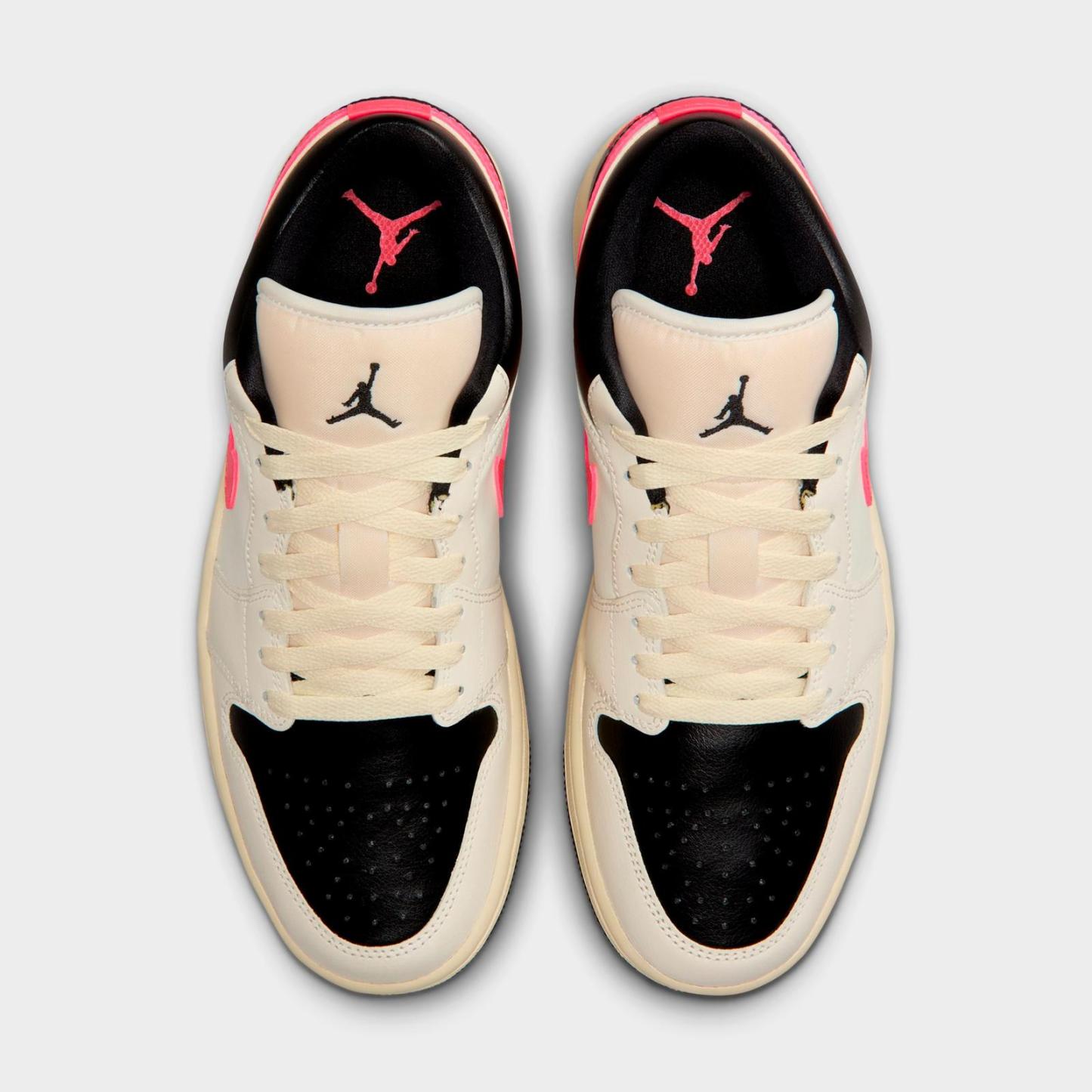 Women's Air Jordan Retro 1 Low Casual Shoes - Pale Ivory/Black/Muslin/Racer Pink - view 5