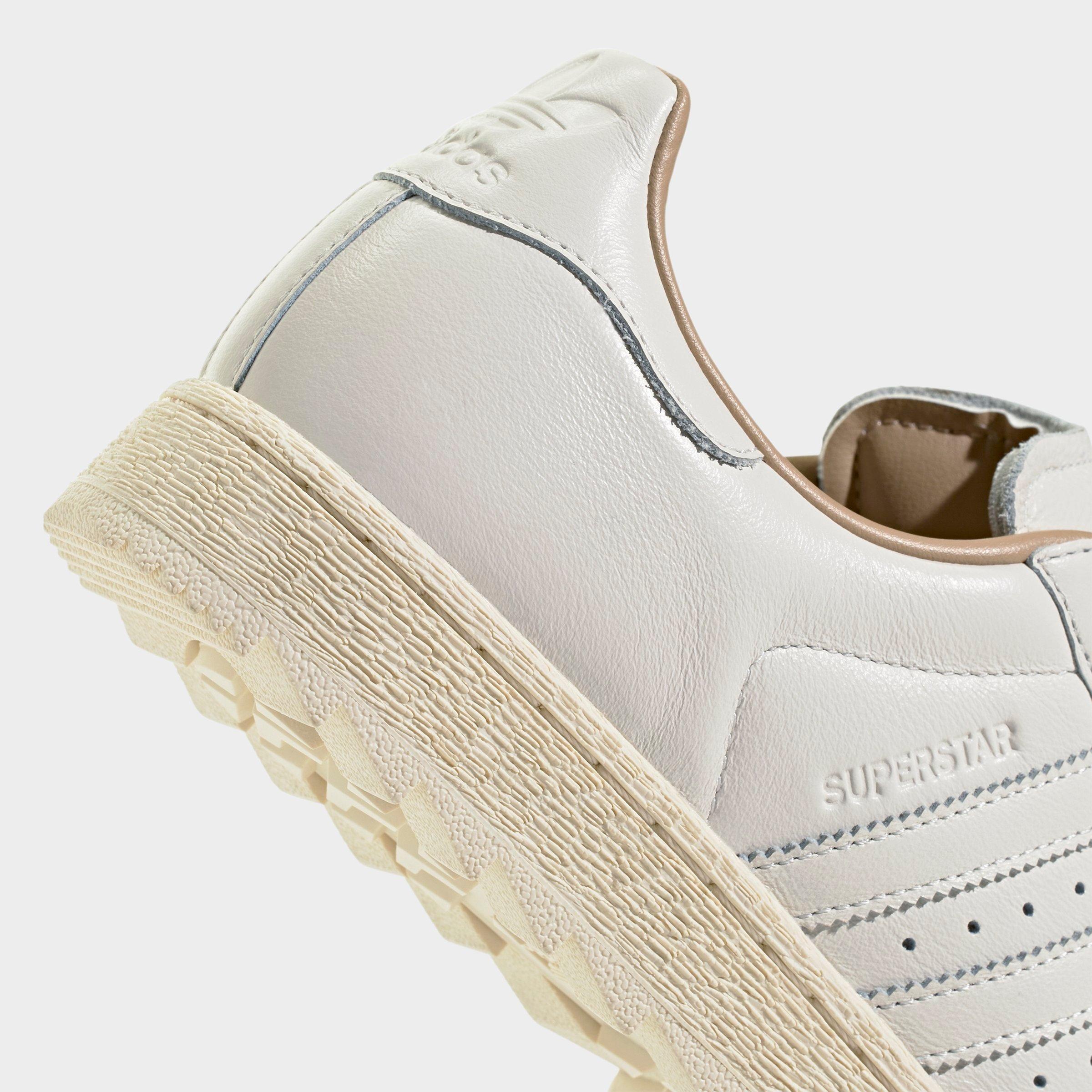Men's adidas Originals Superstar II Ripple Casual Shoes - Core White/Core White/Warm Sandstone - Detail shot